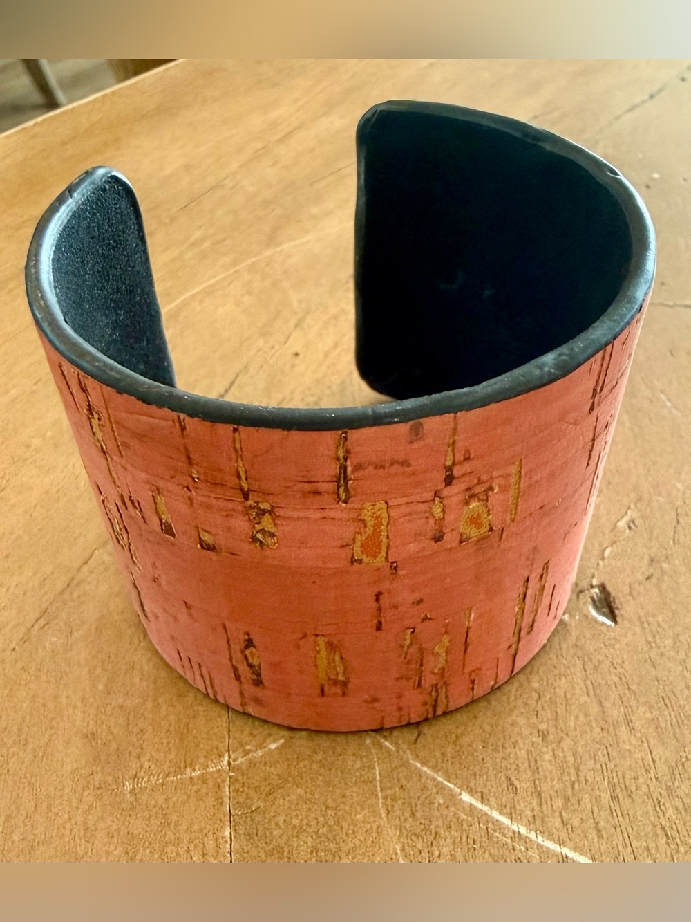 paparazzi Coral and Gold Textured Cuff Bracelet